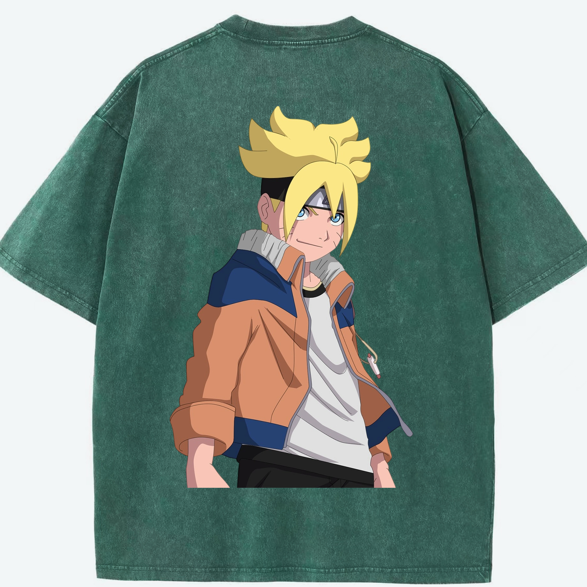 （画像用） NARUTO -ナルト- うずまき ナルト Uzumaki Naruto 綿100% ヴィンテージ風 半袖Tシャツ（背面プリント）